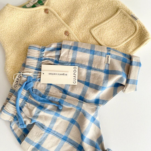 guapoo geruite blauw wit romeo broek baby