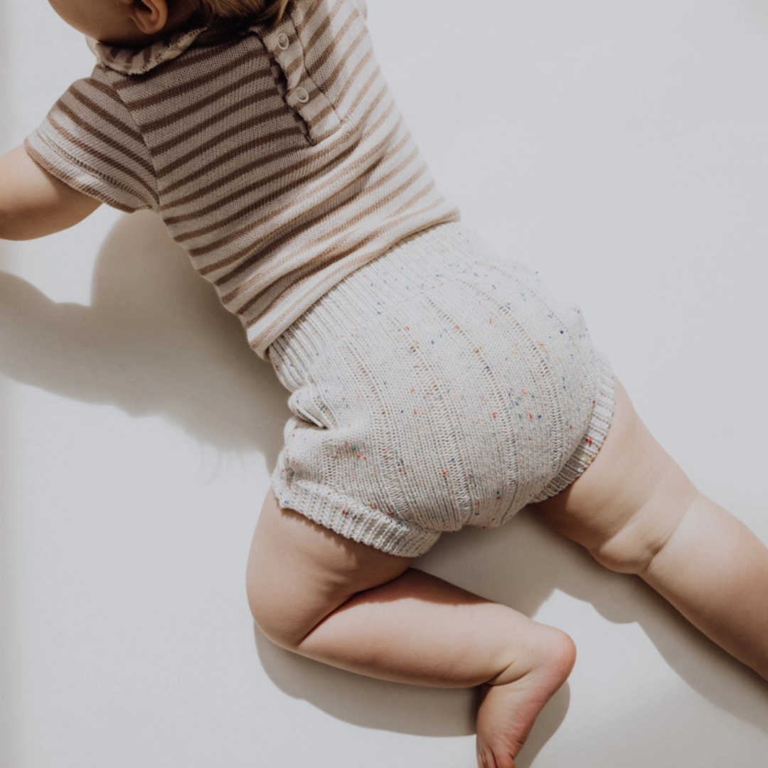 romper met kraag baby babykleding brons beige