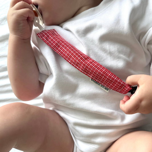 speenkoord rood ruit baby
