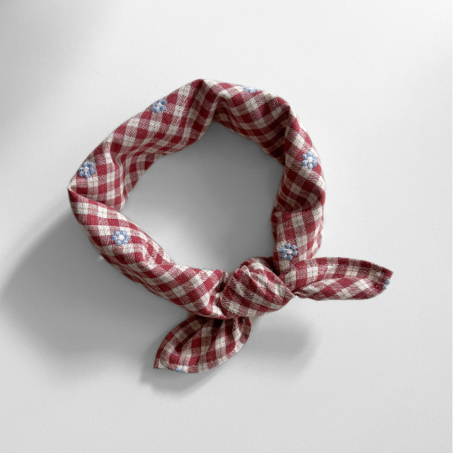 rood rose geruit sjaaltje bloemen kids baby