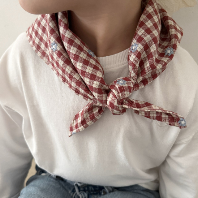 rood rose geruit sjaaltje bloemen kids
