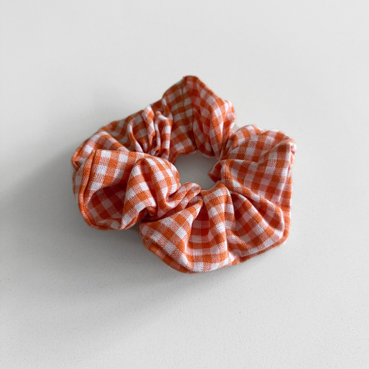 scrunchie baby kids oranje geruit
