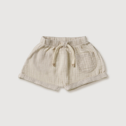short beige baby kids mousseline stone zomer