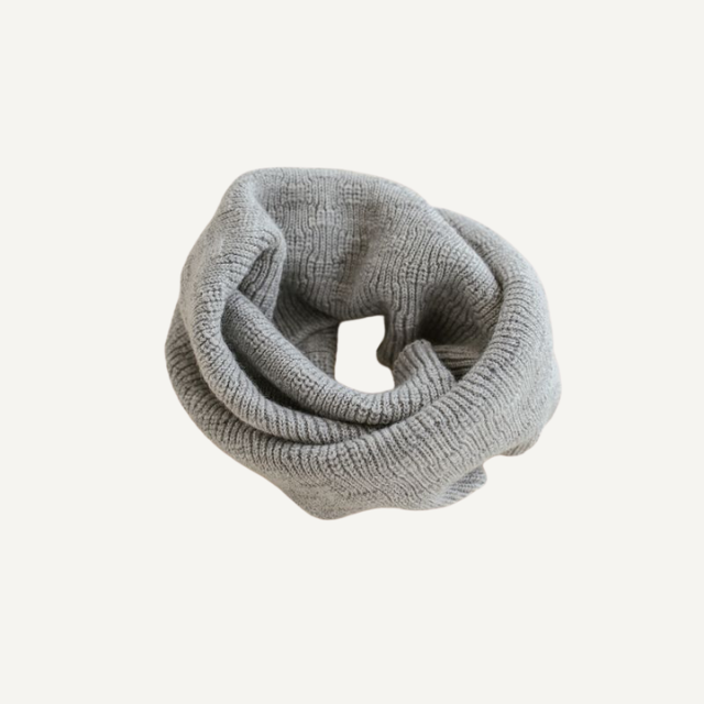 sjaal hvid merinowol tube scarf grey melange
