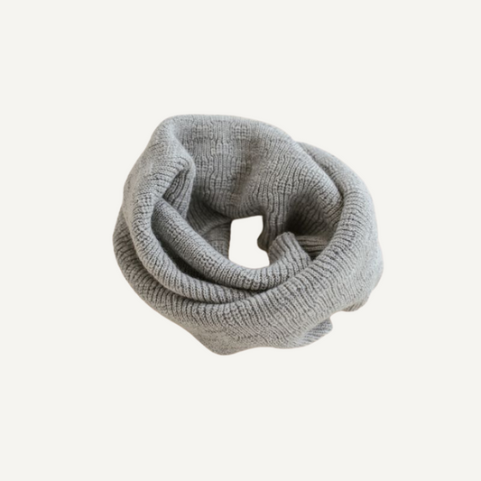 sjaal hvid merinowol tube scarf grey melange