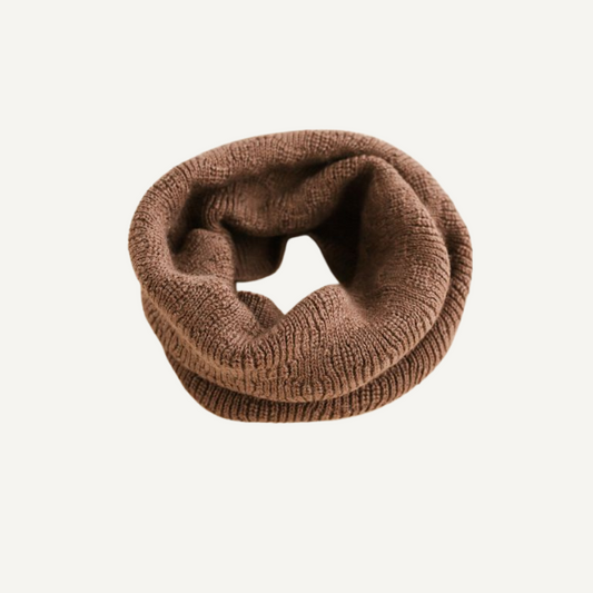 hvid merinowol gigi sjaal mocha bruin
