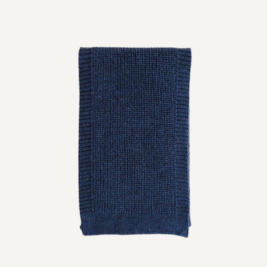 sjaal wol merinowol kids hvid blauw marineblauw
