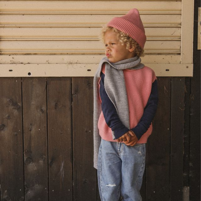 sjaal gustave hvid merinowol grijs kids baby grey melange