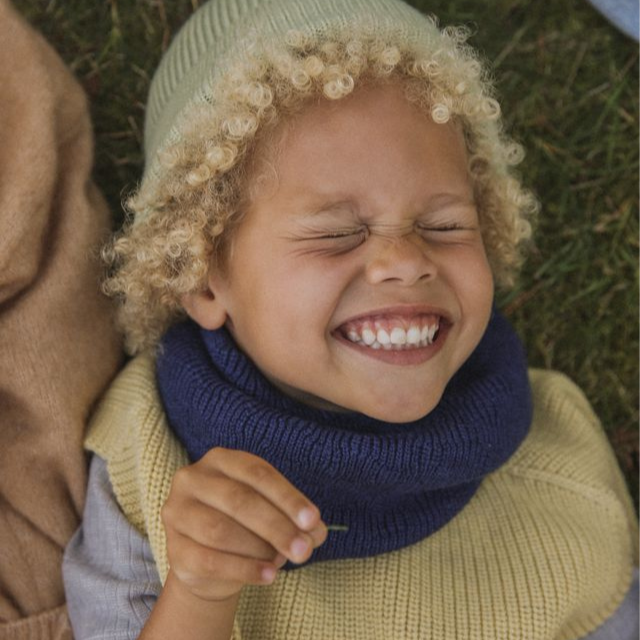 gigi sjaal hvid merinowol wol baby kids blauw wol
