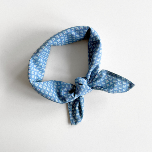 sjaaltje blauw met print