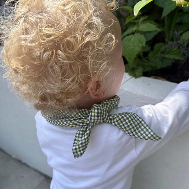 Checked light blue scarf kids