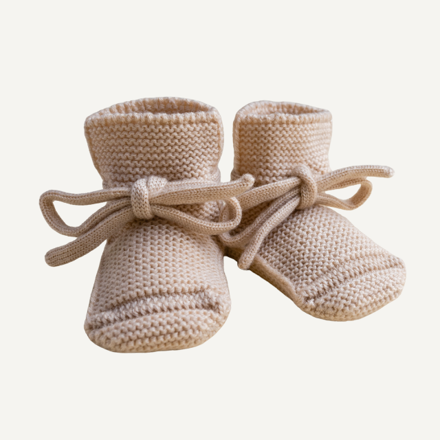slofjes hvid merinowol cream beige baby