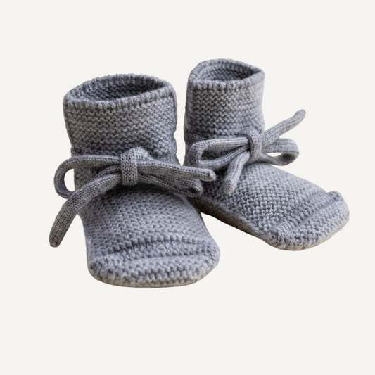 wollenslofjes babyslofjes merinowol grijs