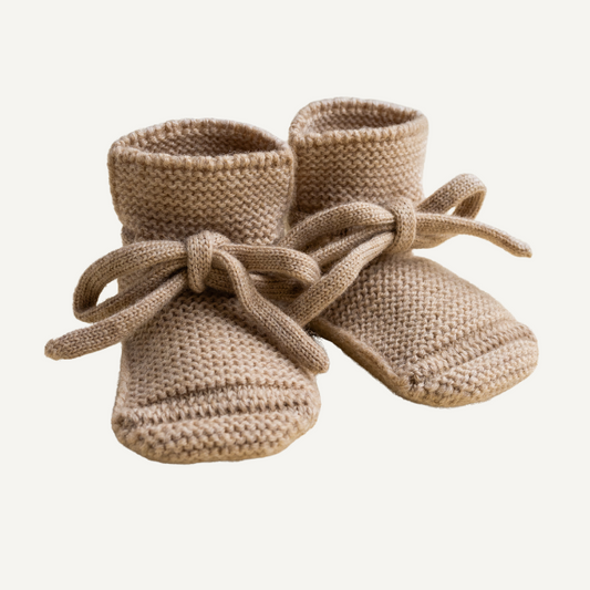 hvid merinowol wol slofjes sand zand baby