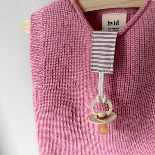 Speenkoord gestreept mauve