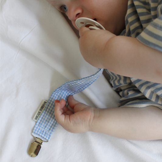speenkoord lichtblauw geruit baby newborn