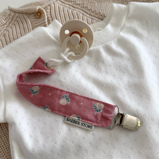 speenkoord ouderoze roze bloemen baby newborn