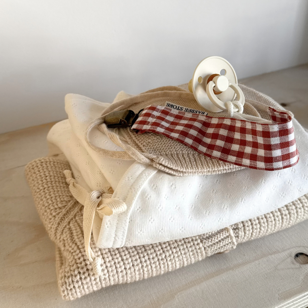 speenkoord rood geruit brick baby