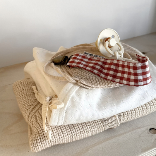 speenkoord rood geruit brick baby