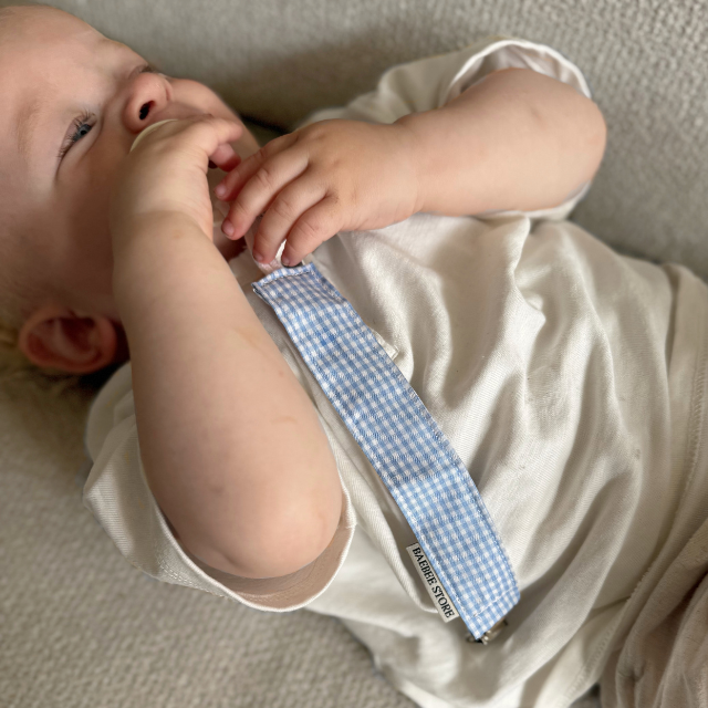 speenkoord geruit blauw kids baby