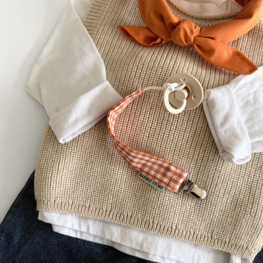 speenkoord geruit kids oranje