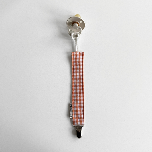 speenkoord geruit oranje baby newborn