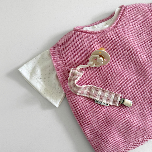 roze ruit speenkoord baby kids newborn