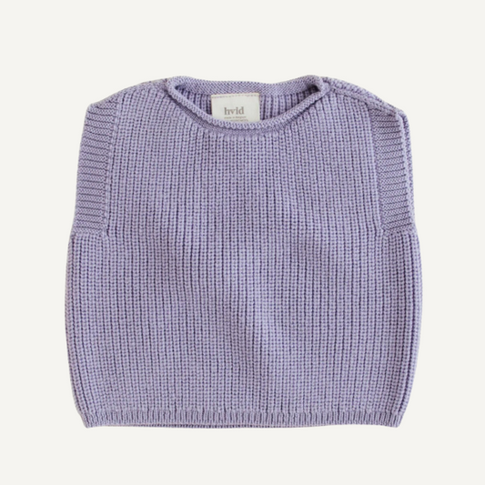 hvid spencer lila merinowol vest 