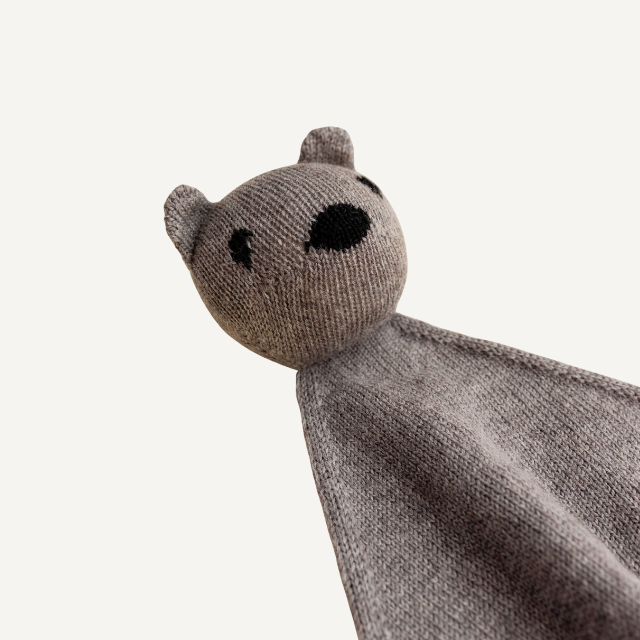 teddy tokki merinowol baby newborn knuffel otter grijs