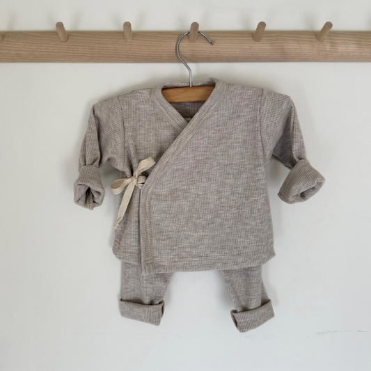 newborn setje pakje two thirteen rib beige