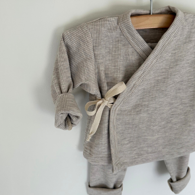 newborn setje pakje two thirteen rib beige baby