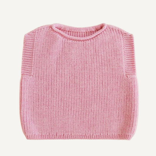 cotton candy roze hvid merinowol spencer vest