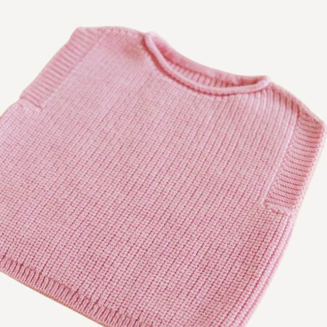 hvid vest spencer merinowol roze cotton candy baby