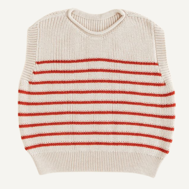 hvid vest spencer kids cream red gestreept