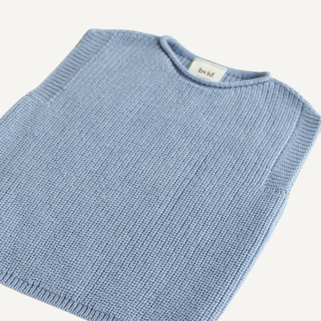 merinowol wol vest spencer hvid blauw
