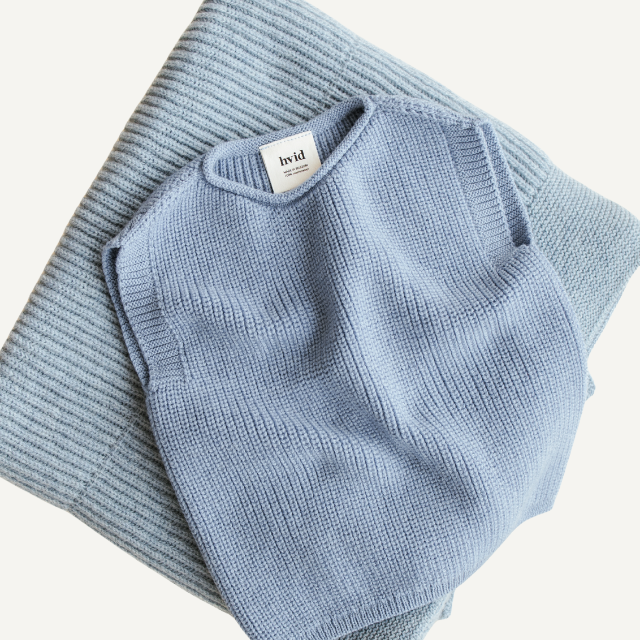 merinowol vest baby kids hvid light blue