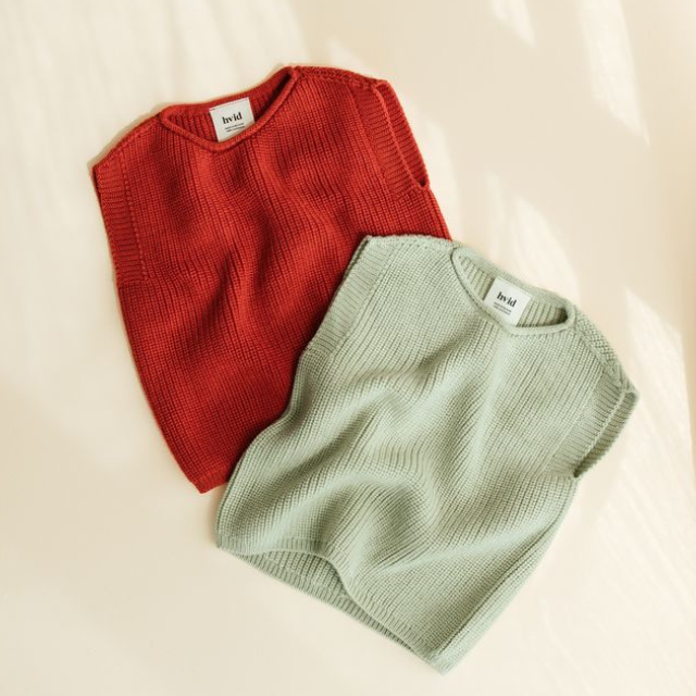 harvey vest hvid merinowol wol baby newborn rood mint groen
