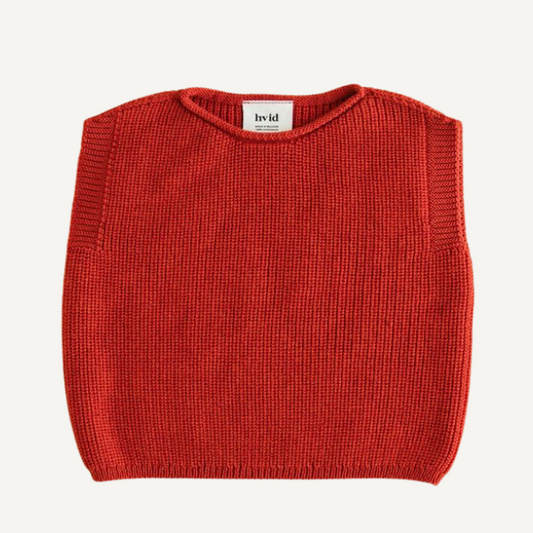 vest harvey hvid rood red merinowol