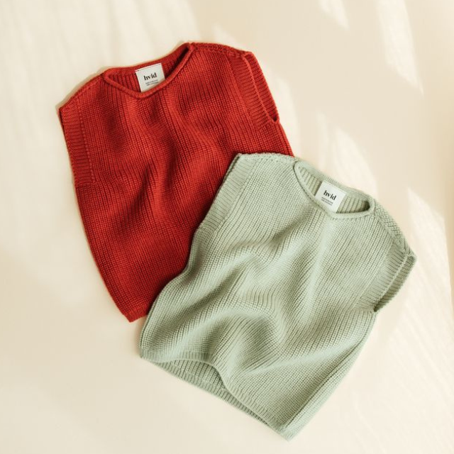 harvey vest hvid merinowol mint red