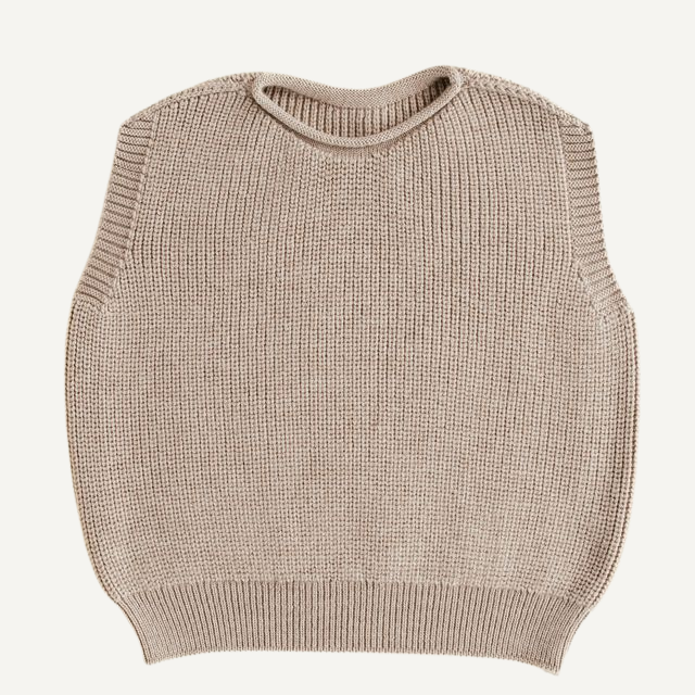 merinowol vest hvid kids sand harvey