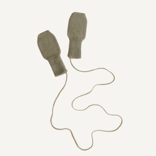 hvid merinowol wol wantjes khaki groen baby 