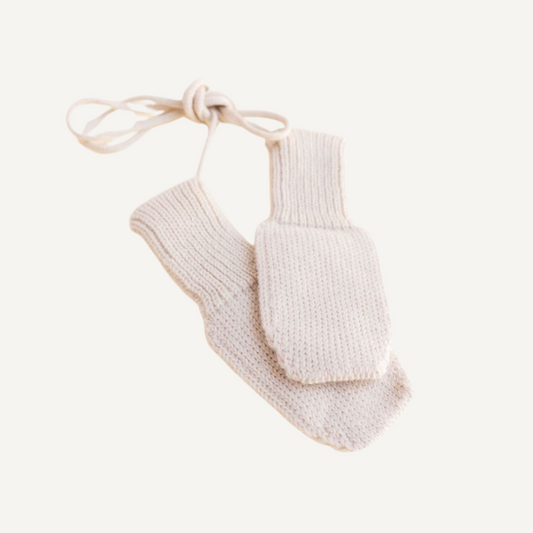 hvid merinowol wol cream wanten mittens fiza