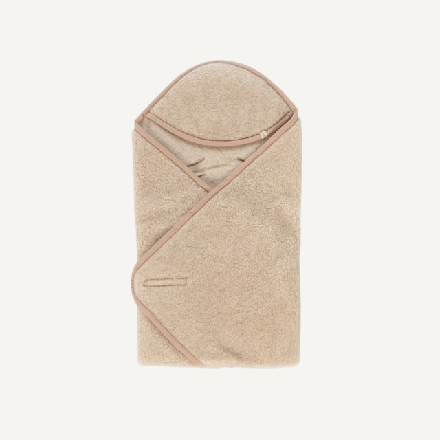 wollen wikkeldeken met maxi cosi sluitingen kico label beige